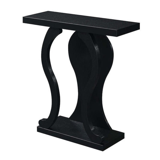 Newport Terry B 31.5 in. Black Rectangle Console Table with Shelf