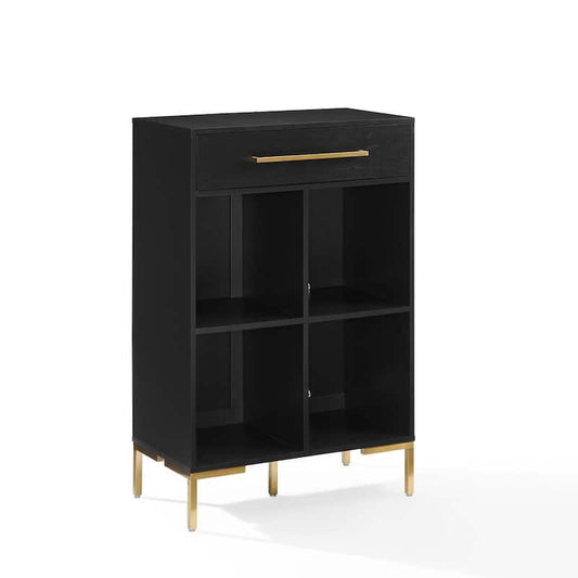 Juno Black Record Storage Cube Bookcase