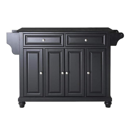 Cambridge Black Kitchen Island with Granite Top