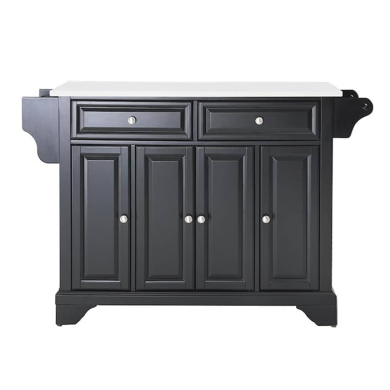 Lafayette Black Full Size Kitchen Island/Cart with Granite Top