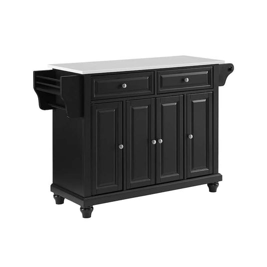 Cambridge Black Full Size Kitchen Island/Cart with Granite Top