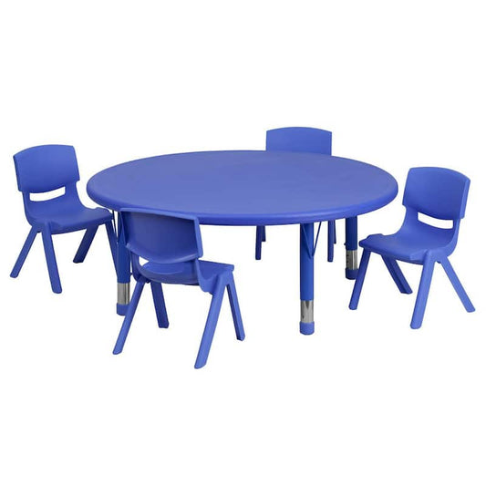 Blue 5-Piece Table and Chair Set