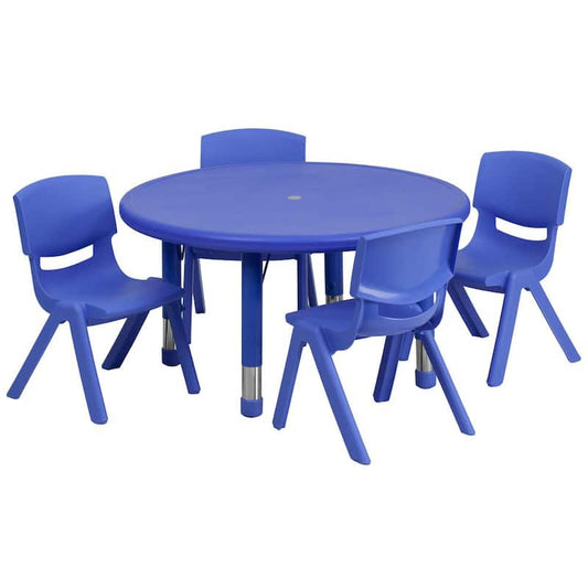 Blue 5-Piece Table and Chair Set