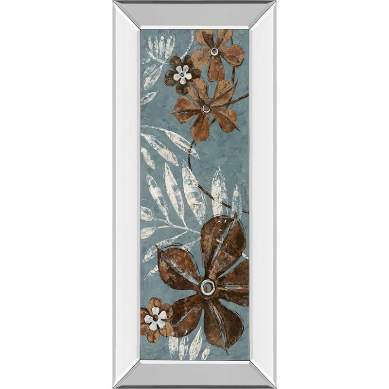 Denim Garden IBy Maria Donovan Mirror Framed Print Wall Art 18 in. x 42 in.