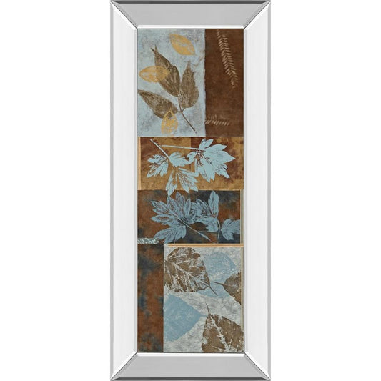 Blue Fusion Panel IlBy Jeni Lee Mirror Framed Print Wall Art 18 in. x 42 in.