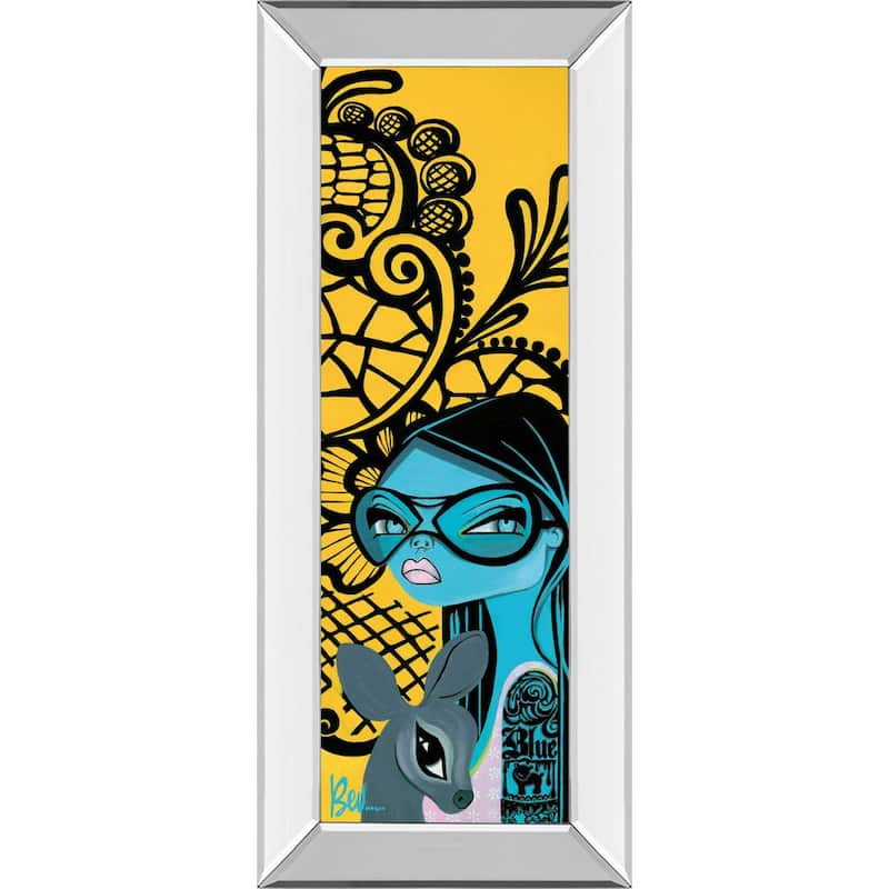 Ink Chiffon IlBy Bev Hogue Mirror Framed Print Wall Art 18 in. x 42 in.