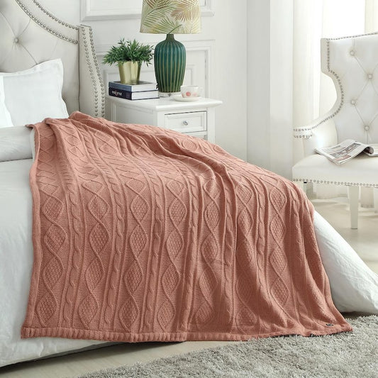 Gaston Blush Throw Reverse Faux Rabbit Fur Front: 100% Acrylic, Back: 100% Polyester 50 in. x 60 in.