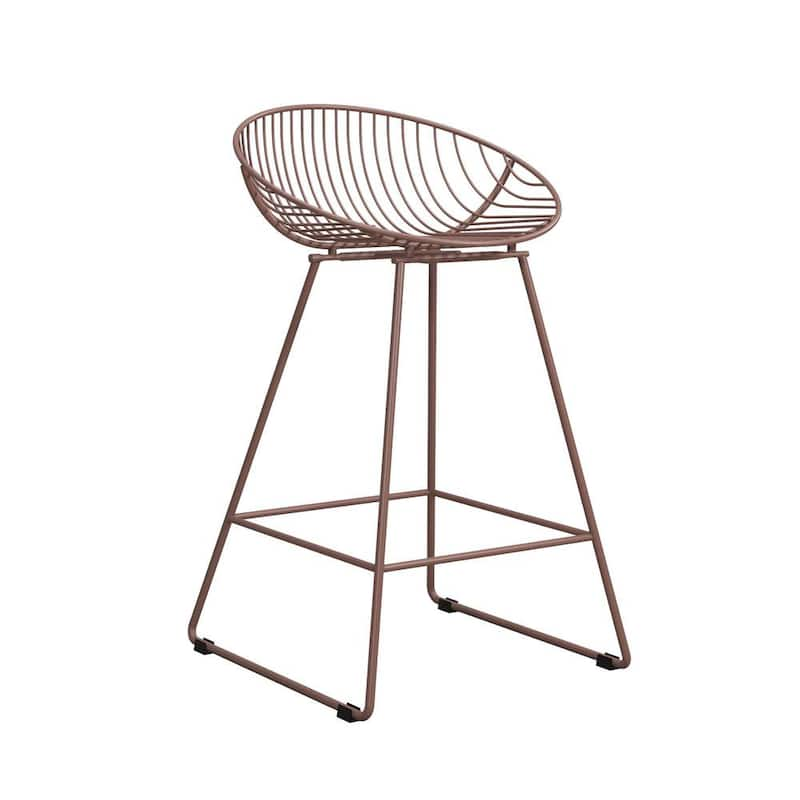 Ellis Blush Pink Metal Wire Counter Stool