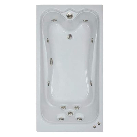 Premium 60 in. Acrylic Reversible Drain Rectangular Alcove Whirlpool Bathtub in Bone