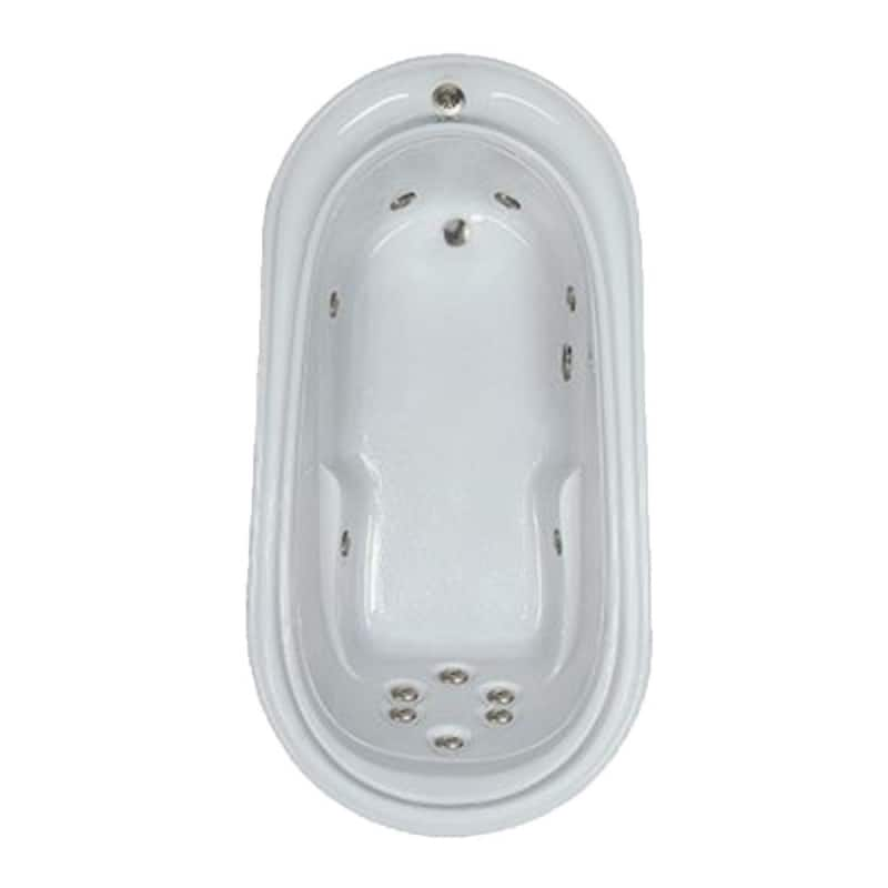 Premier 73 in. Oval Drop-in Whirlpool Bathtub in Bone