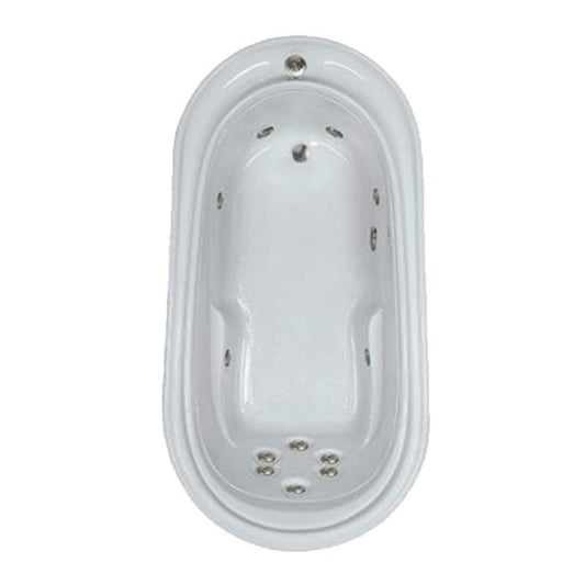 Premier 73 in. Oval Drop-in Whirlpool Bathtub in Bone