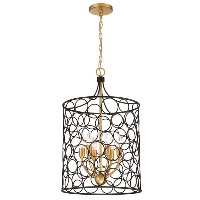 Stemmons 6-Light Bronze Plus Antique Gold Chandelier