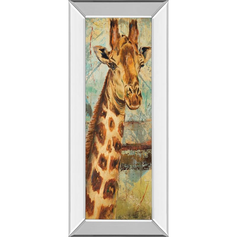 New Safari On Teal IBy Patricia Pinto Mirror Framed Print Wall Art 18 in. x 42 in.