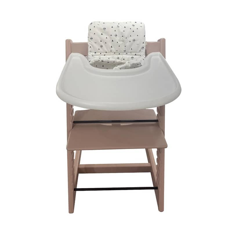 Multi-functional Adjustable/Detachable Solid Wood Children's Dining Chair with Plastic Plate and Cushion