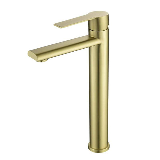 Single Handle Single Hole Bathroom Faucet in Brushed Gold