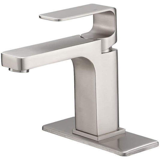 Single Hole Single-Handle Bathroom Faucet in Brushed Nickel