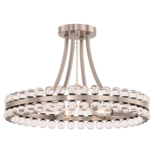 Clover 18 in 4-Light Brushed Nickel Flush Mount