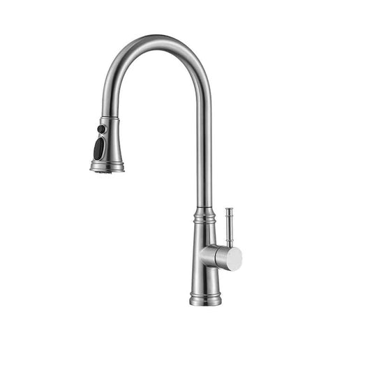 Single Handle Surface-Mount Touch Pull Down Sprayer Kitchen Faucet in Brushed Nickel