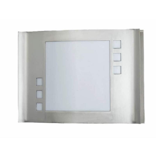 Plc LA-175-BS 8 5/8 in. x 12 in. x 3 in. 1 Light 18-Watt Bulb Steel/Acrylic Wall Lamp In Brushed Steel Finish