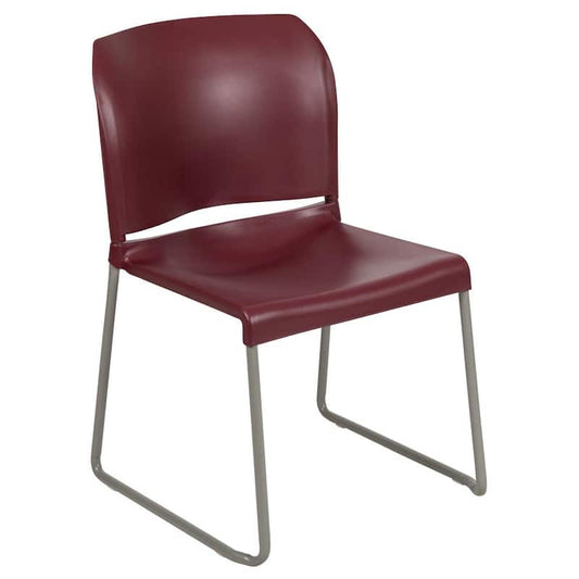 Burgundy Plastic Side Chair