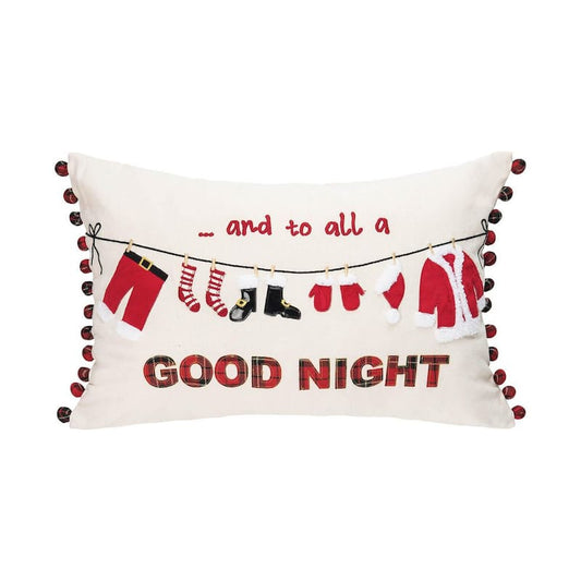 Red Santa Claus And To All A Good Night Christmas Throw Pillow