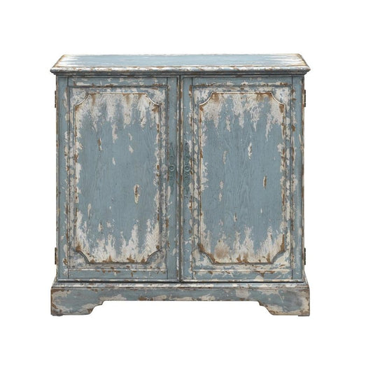 Cabot Aged Blue and Cream Accent Cabinet with 2-Doors