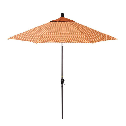 9 ft. Bronze Aluminum Market Patio Umbrella with Crank Lift and Push-Button Tilt in Lavalier Apricot Pacifica Premium