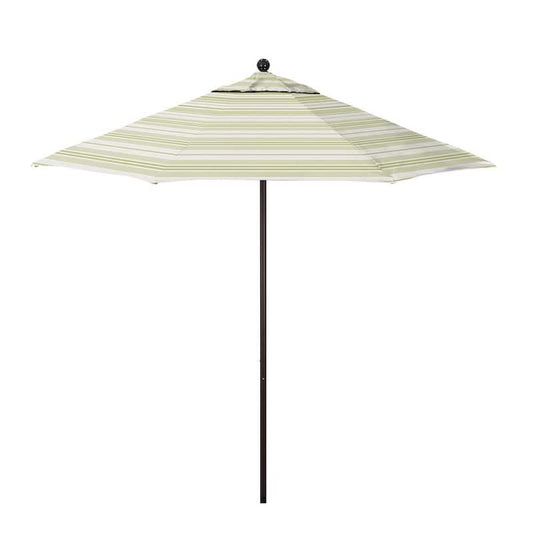 9 ft. Bronze Aluminum Market Patio Umbrella with Fiberglass Ribs and Push-Lift in Wellfleet Basil Pacifica Premium