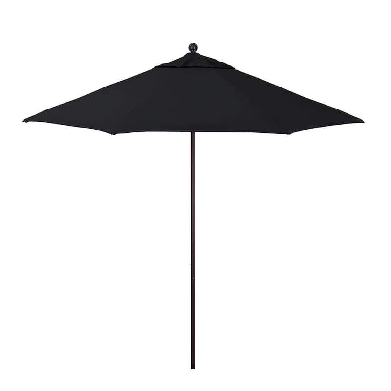 9 ft. Bronze Aluminum Market Patio Umbrella with Fiberglass Ribs and Push-Lift in Black Pacifica Premium