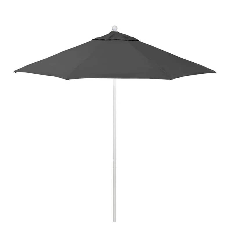 9 ft. Matted White Aluminum Market Patio Umbrella with Fiberglass Ribs and Push-Lift in Zinc Pacifica Premium