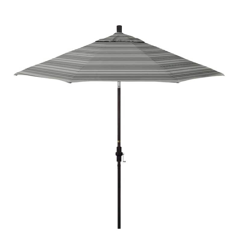 9 ft. Bronze Aluminum Market Patio Umbrella with Fiberglass Ribs Crank Collar Tilt in Wellfleet Steel Pacifica Premium