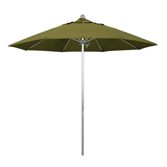 9 ft. Fiberglass Market Pulley Open S Anodized Patio Umbrella in Palm Pacifica