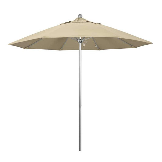 9 ft. Fiberglass Market Pulley Open S Anodized Patio Umbrella in Beige Pacifica