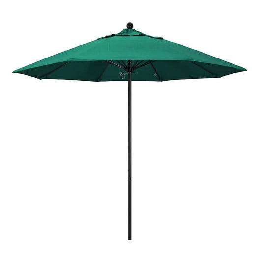 9 ft. Black Aluminum Commercial Market Patio Umbrella with Fiberglass Ribs and Push Lift in Spectrum Aztec Sunbrella