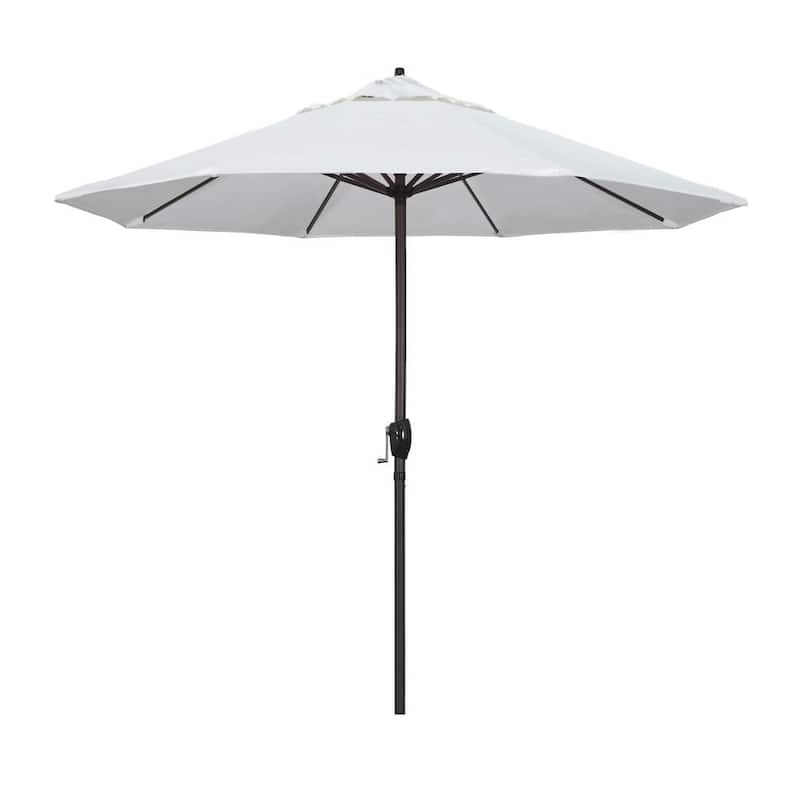 9 ft. Aluminum Auto Tilt Patio Umbrella in White Olefin