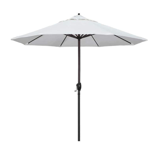 9 ft. Aluminum Auto Tilt Patio Umbrella in White Olefin