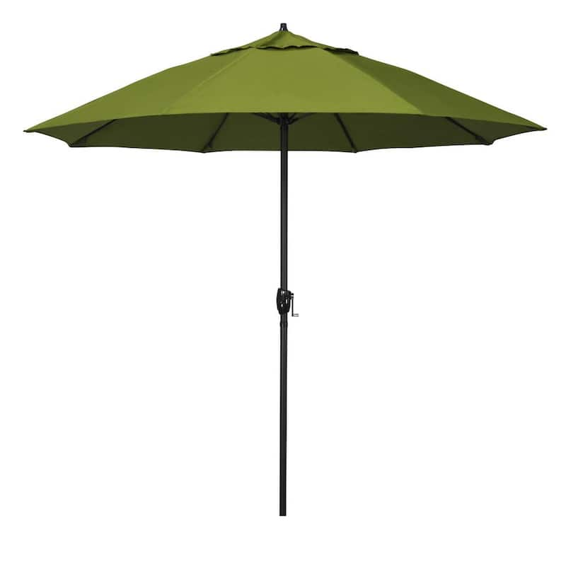 9 ft. Bronze Aluminum Market Patio Umbrella with Fiberglass Ribs and Auto Tilt in Kiwi Olefin