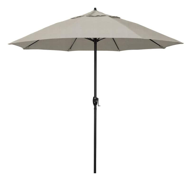 9 ft. Bronze Aluminum Market Patio Umbrella with Fiberglass Ribs and Auto Tilt in Woven Granite Olefin