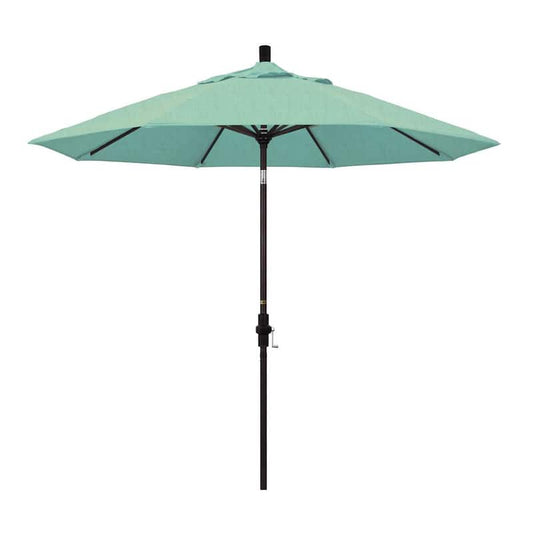 9 ft. Outdoor Market Patio Umbrella Bronze Aluminum Pole Aluminum Ribs Collar Tilt Crank Lift in Sunbrella