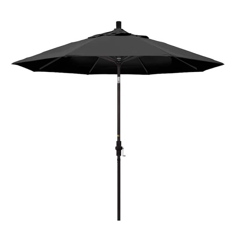 9 ft. Aluminum Collar Tilt Patio Umbrella in Black Olefin