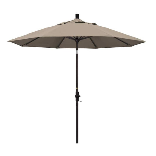 9 ft. Aluminum Collar Tilt Patio Umbrella in Taupe Pacifica