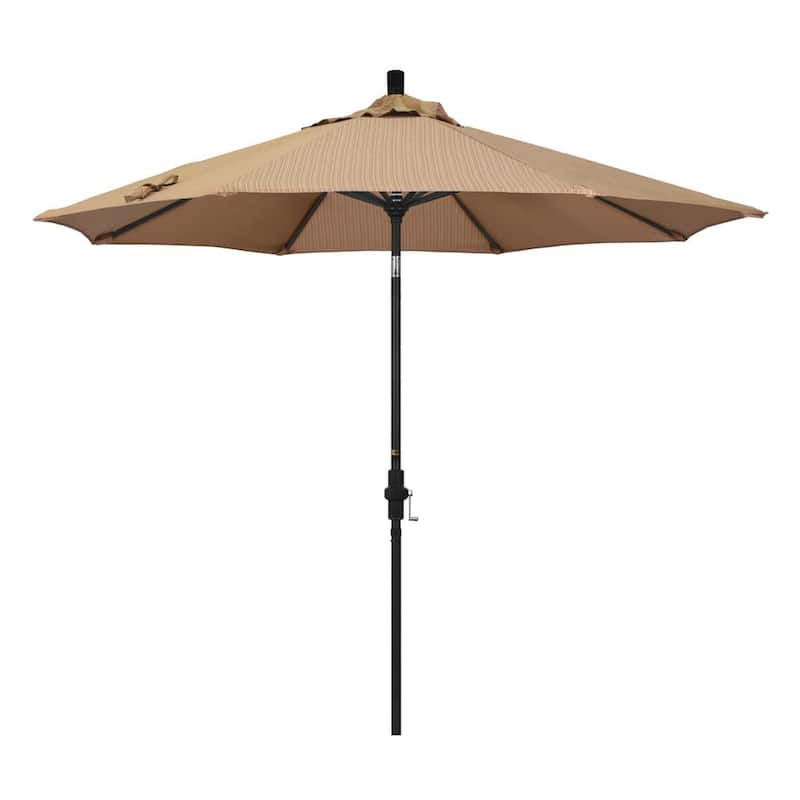 9 ft. Aluminum Collar Tilt Patio Umbrella in Terrace Sequoia Olefin