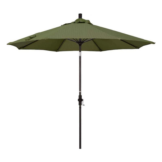 9 ft. Fiberglass Collar Tilt Patio Umbrella in Terrace Fern Olefin