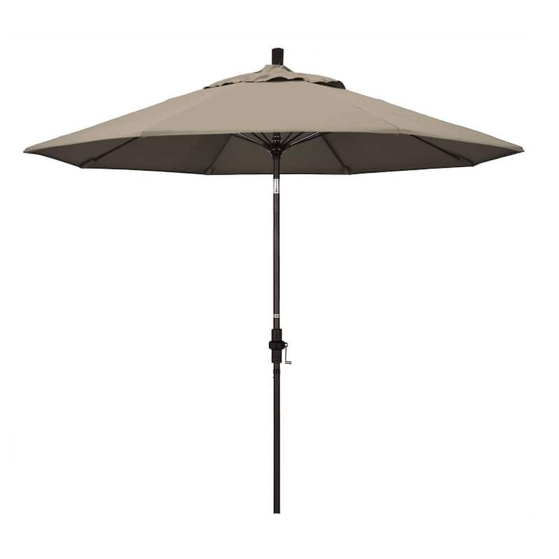 9 ft. Fiberglass Collar Tilt Patio Umbrella in Taupe Pacifica