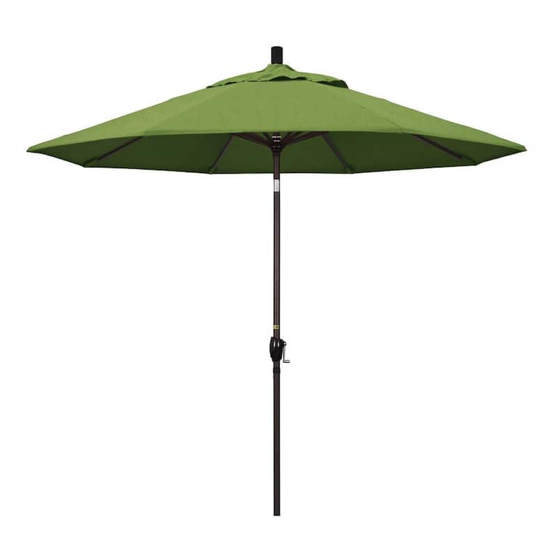 9 ft. Outdoor Market Patio Umbrella Bronze Aluminum Pole Aluminum Ribs Push Tilt Crank Lift in Sunbrella