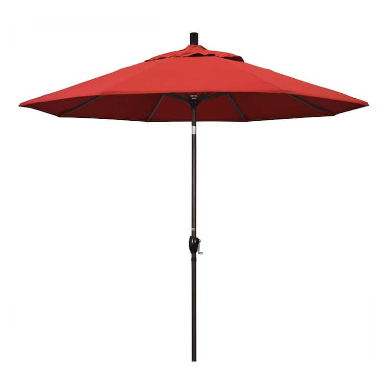 9 ft. Aluminum Push Tilt Patio Umbrella in Red Olefin