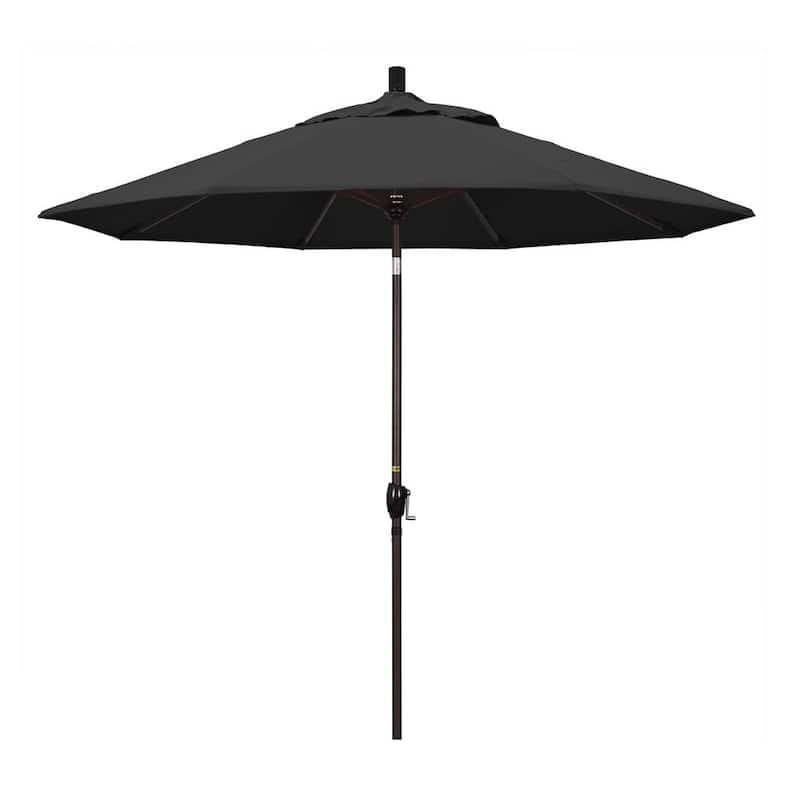 9 ft. Aluminum Push Tilt Patio Umbrella in Black Pacifica