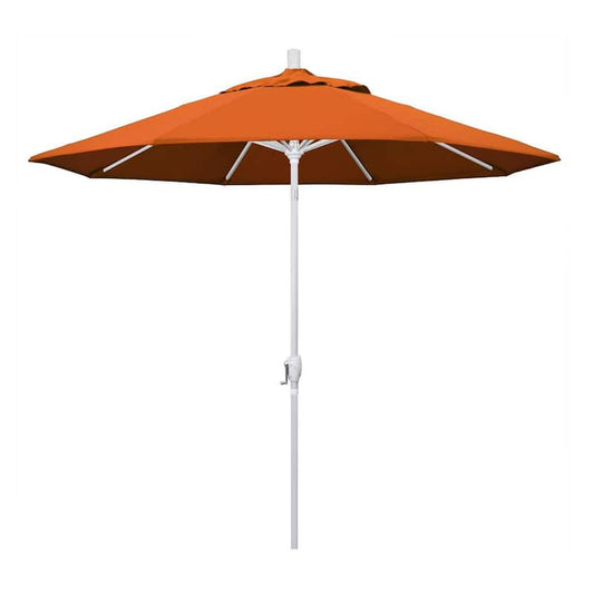 9 ft. Aluminum Market Push Tilt - M White Patio Umbrella in Tuscan Pacifica