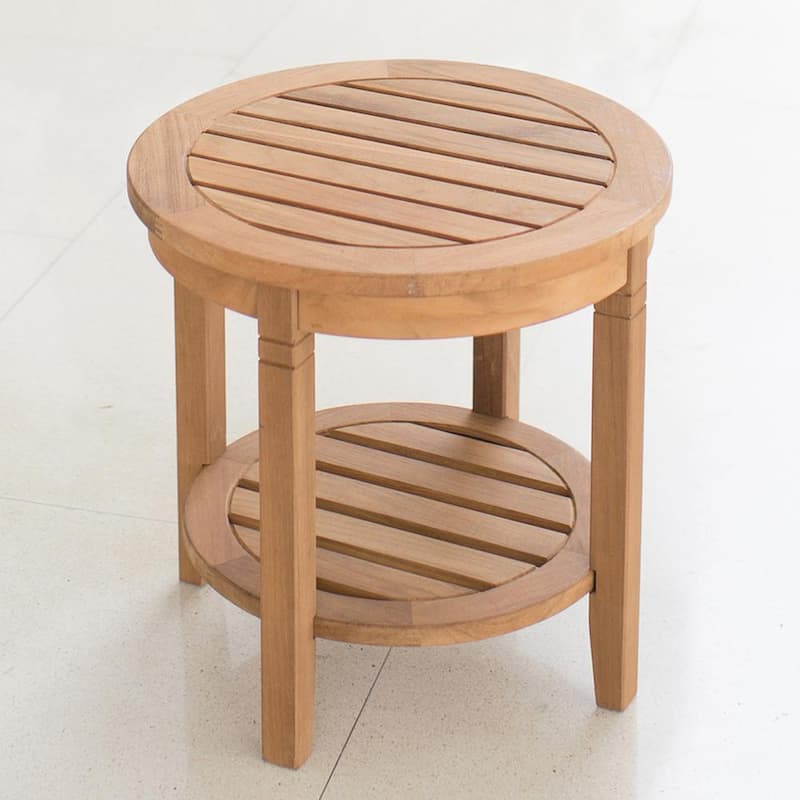 Heaton Natural Teak Wood Outdoor Side Table