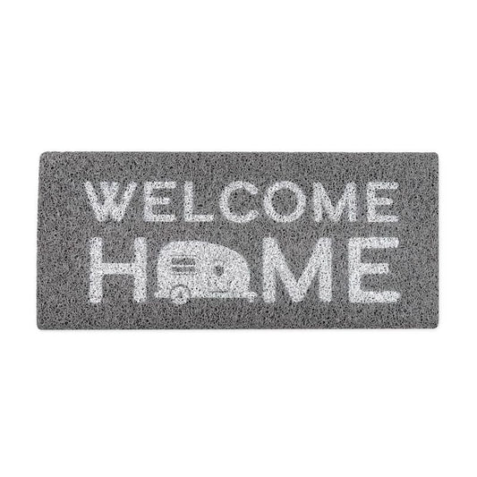 LIBATC RV Wrap Around Step Rug for 23 in. W Steps in Gray White Welcome Home Print